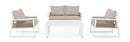 Set Salotto da Giardino Divano 2 Poltrone e Tavolino Captiva Bianco