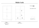 Mobile 4 Ante 107x162x41 cm Olmo Chiaro/Bianco Lucido