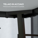 Tavolo da Giardino 145x85x72 cm con Piano Effetto Legno in Plastica PSPC e Acciaio Grigio      
