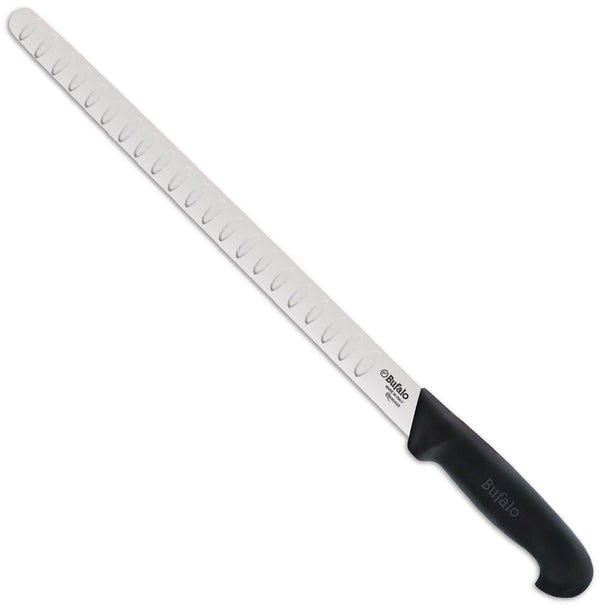 prezzo Lachsmesser Wellenschliff 30 cm Buffalo S110/30 Schwarzer Griff
