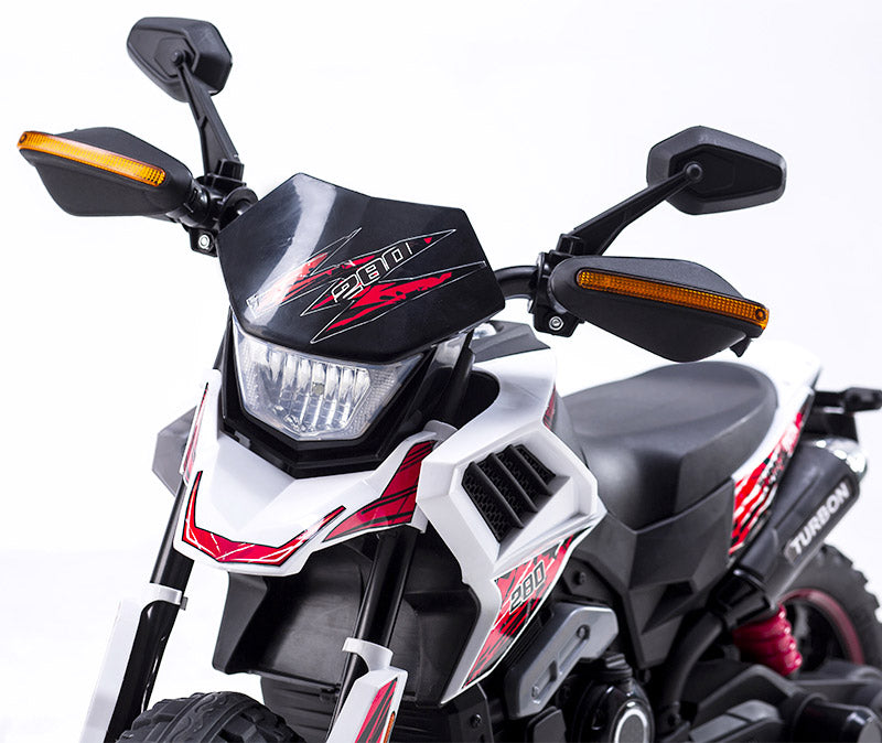 Moto Elettrica per Bambini 12V Motocross Bianca