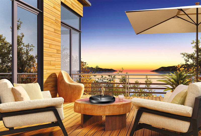 Camino a Bioetanolo da Tavolo Ø28,4x23,4 cm 500W 0,3L Lione Nero 