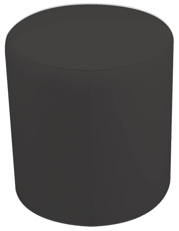 sconto Avalli Dunkelgrauer Zylinder-Fußhocker aus Kunstleder, verschiedene Größen