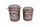 Set 2 Pouf Round Container aus braunem MDF