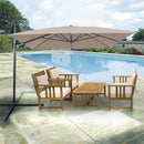 Ombrellone Lampara da Giardino 3x4 m in Alluminio e Poliestere Tortora Deluxe      