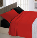 Set Lenzuola Sopra Sotto e Federe Doubleface Rosso/Nero Matrimoniale