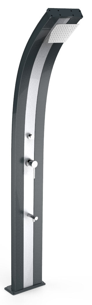 Doccia Solare da Giardino 40L Miscelatore Temporizzato e Lavapiedi Arkema Dada Fascia Inox Antracite acquista