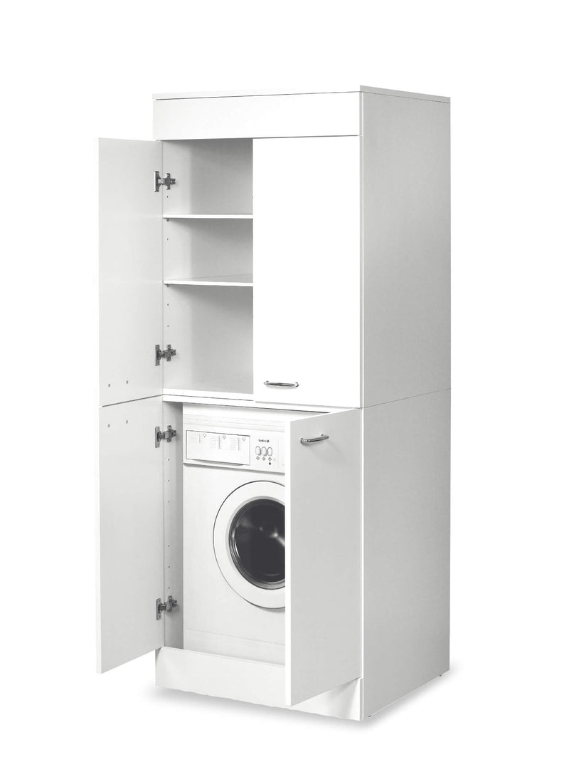 Coprilavatrice con Mobile in Nobilitato 179x70x61 cm 4 Ante Forlani High Laundry Bianco