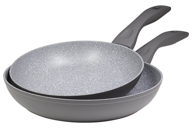 Set 2 Padelle 24-28 cm in Alluminio Forgiato Antiaderente Induzione Collection Rocky Grigie