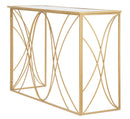 Console Exy 120x40x80 cm in Ferro e Specchio Oro e Argento