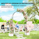 Arco da Giardino con Base per Piante Rampicanti per Cerimonie Compleanni ed Eventi in Metallo Nero      