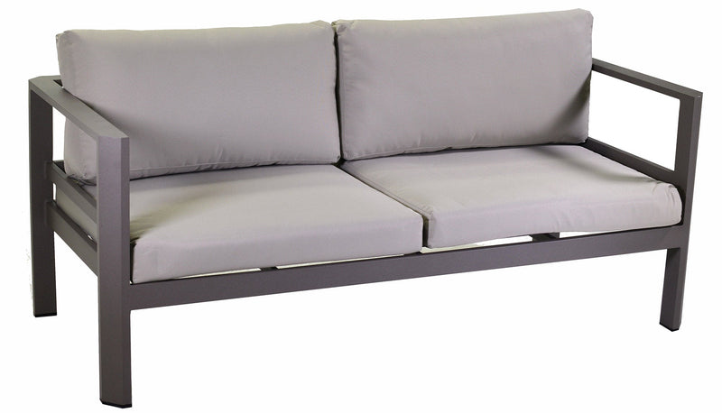 Set da Giardino Divano 2 Poltrone e Tavolino in Alluminio Riverside Tortora