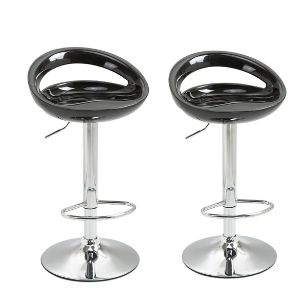 prezzo Set mit 2 Hockern mit Gasdruckfeder und Drehsitz aus schwarzem ABS