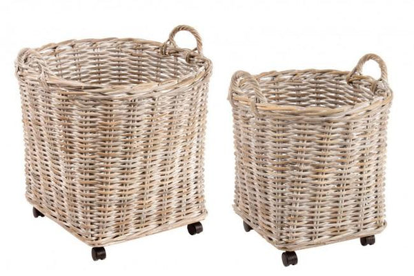 online 2er Set Warna Körbe mit Rädern aus Naturfasern