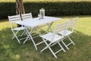 Tavolo Alabama 130x77x73 h cm in Alluminio Bianco