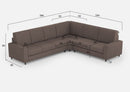 Divano Angolare 6 Posti 286x246x85 cm Sakar in Tessuto Talpa