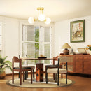 Lampadario da Soffitto Vintage 42x42x26.5 cm con 3 Punti Luce Attacchi G9 in Metallo e Plastica Oro      