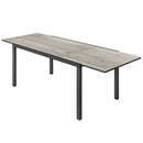 Tavolo da Giardino Allungabile 240x90x74 cm 6 - 8 Persone Struttura in acciaio Grigio      