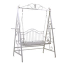 Dondolo da Giardino in Metallo 146x95x207cm Viareggio Bianco