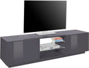 Mobile TV 2 Ante 180x41,4x46 cm Bloom Grigio Antracite Laccato Lucido