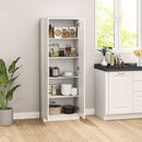 Credenza Mobile Alto Cucina  Multiuso 60x31.5x165 cm in Legno Bianco 