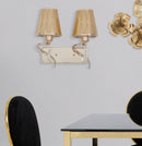 Lampada da Muro Glam Flame Doppia 32x18x30 cm in Ferro e Plastica Oro