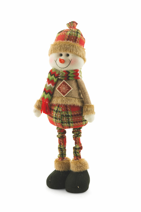 Schneemann aus Stoff Ausziehbare Beine H60 cm Soriani prezzo
