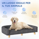 Divano per Cani Taglia Grande 98x67x25 cm con Cuscino Sfoderabile in Poliestere e Legno Grigio Scuro      