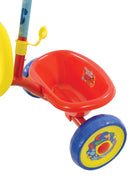 Triciclo a Pedali Primi Passi per Bambini con Maniglione Genitoriale Rimovibile e Vano Contenitore Disney Mickey Mouse Giallo e Rosso  