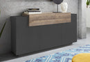Credenza 4 Ante 160x45x86 cm Coro 3A Grigio Antracite Opaco/Rovere Wotan  