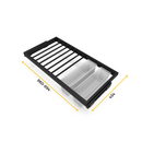 Kit 7 Aste Pantaloni e 2 Vassoi per Armadio 900 mm in Acciaio Emuca Nero