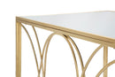 Tavolo da Caffé Exy 90x60x45 cm in Ferro e Specchio Oro e Argento