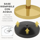 Colonnine Segnapercorso con Corda Vellutata Base Riempibile in Acciaio Inox Ø32x96 cm Oro 
