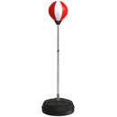 Punching Ball da Terra ad Altezza Regolabile 126-144 cm con Guantoni e Base Riempibile Rosso e Bianco      