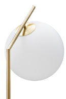 Lampada da Terra Glamy 25x36x179 cm in Ferro e Vetro Bianco e Oro