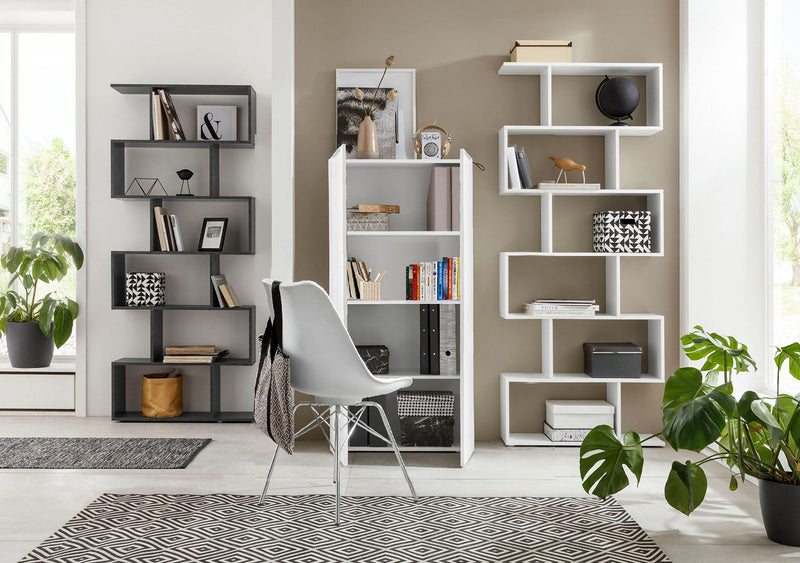 Armadio Libreria Doppia Anta 70x35x140 cm Dalia Bianco Lucido  