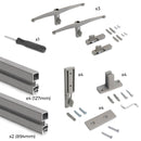 Kit Struttura Modulare con Raccordi a Parete in Alluminio Emuca Zero Grigio Pietra