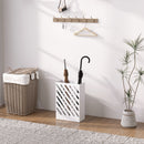 Portaombrelli di Design 28x14x41 cm con Vaschetta Raccogli Gocce e 4 Ganci in Metallo Bianco   