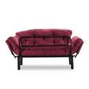 Divano letto Nitta bordeaux 190x70 cm braccioli reclinabili