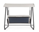 Dondolo da Giardino 3 Posti con Cuscini 210x138x182h cm in Acciaio e Poliestere Dedalo Grigio Chiaro