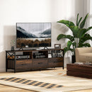 Mobile TV fino 65"" Design Industriale 147x40x50 cm in Legno e Acciaio Marrone e Nero 