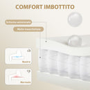 Sedia da Ufficio con Poggiapiedi e Poggiatesta 76x73x117-125 cm in Pelle PU Schiuma e Metallo Bianco Crema      