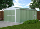 Casetta Box da Giardino in Lamiera di Acciaio Porta Utensili 327x459x217 cm Enaudi Verde