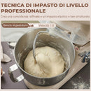 Impastatrice Planetaria 4,5 L 35x22x29 cm a 6 Velocità in Acciaio Inox Plastica e Alluminio Beige e Argento      