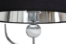 Lampada da Terra Argento Ball Ø37x169 cm in Ferro PVC e Tessuto Argento e Nero