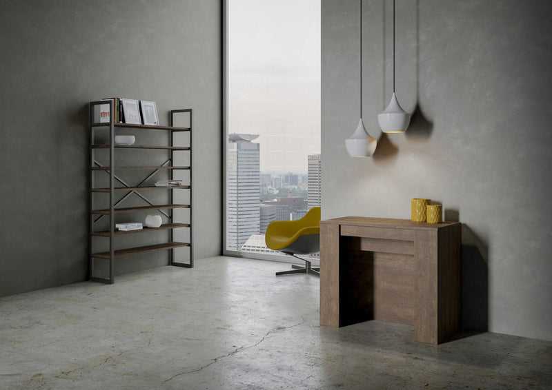 Consolle Allungabile 90-296x48x77 cm in Nobilitato Marrone