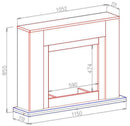 Camino Elettrico da Pavimento 85,5x115x27 cm Effetto Fiamma 1500W Brooklyn & Mars Bianco/nero