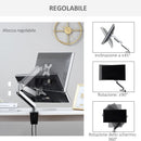 Supporto Monitor da 13"-32" per Scrivania in Acciaio Argento