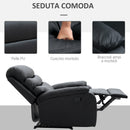 Poltrona Relax Reclinabile in Similpelle Nera 