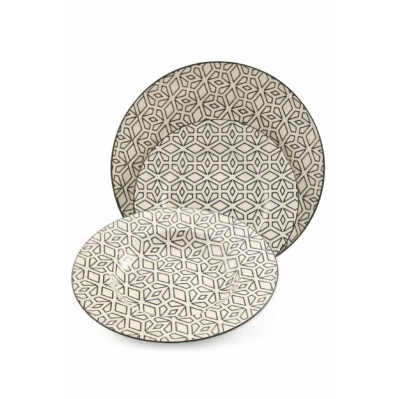 Servizio Piatti 18 Pezzi in Gres Villa d'Este Piper